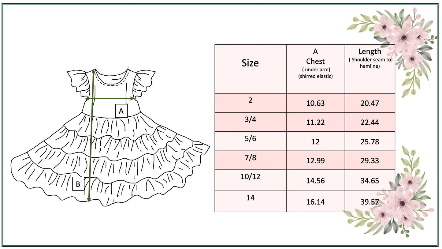 Adorable Sweetness - Girls Ava Twirl Teal Floral Check Tiered Spring Easter Dress
