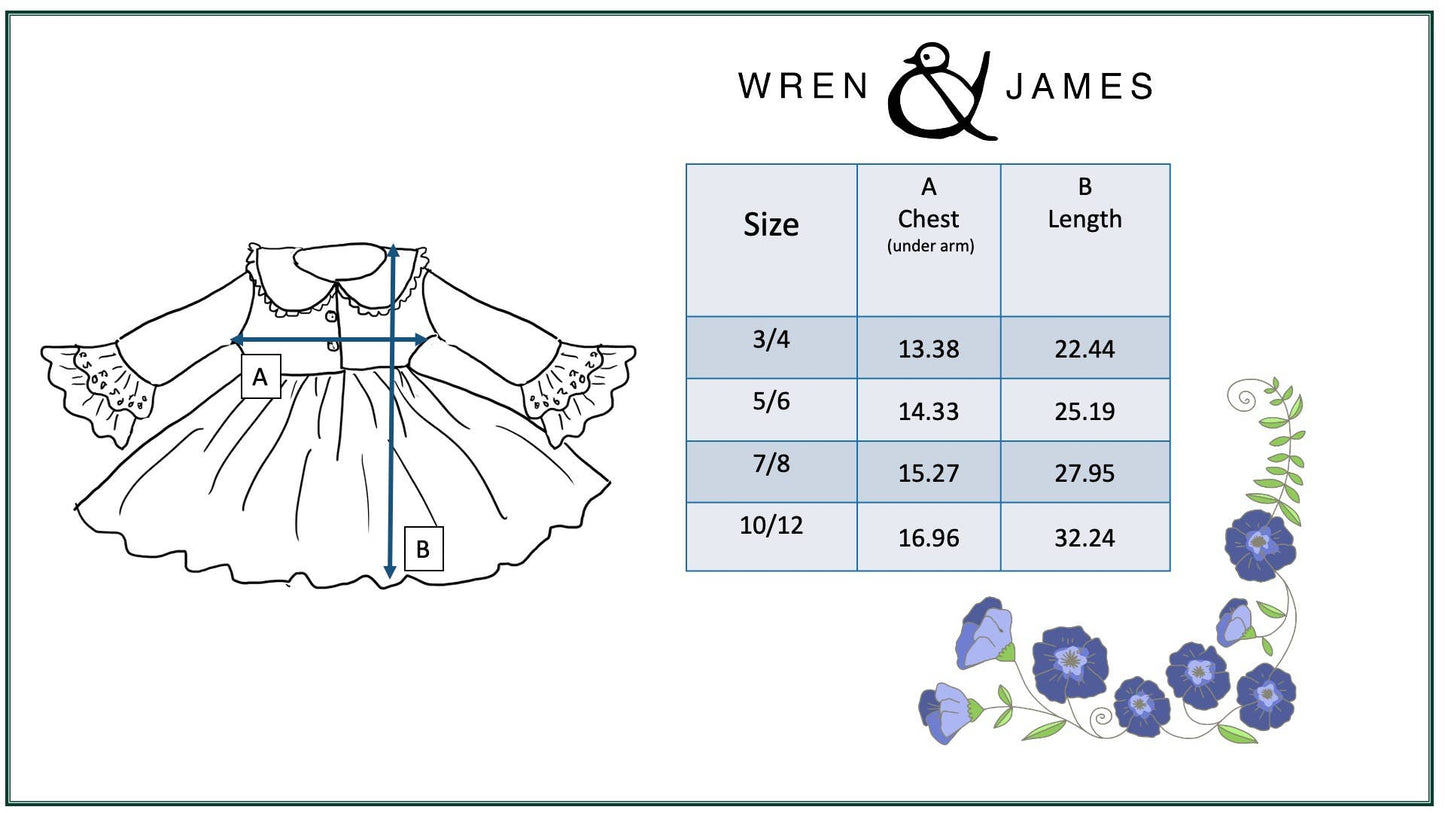 Wren & James - Girls Olive Green Corduroy & Lace Bell Sleeve Fall Dress