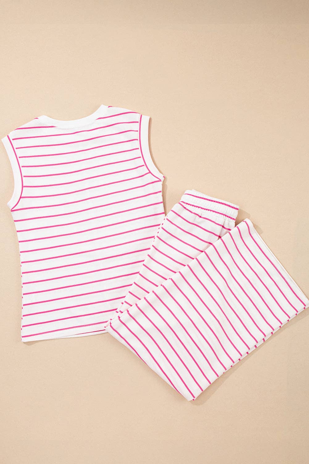 LALA LOO - Stripe Sleeveless Top And Pants Set