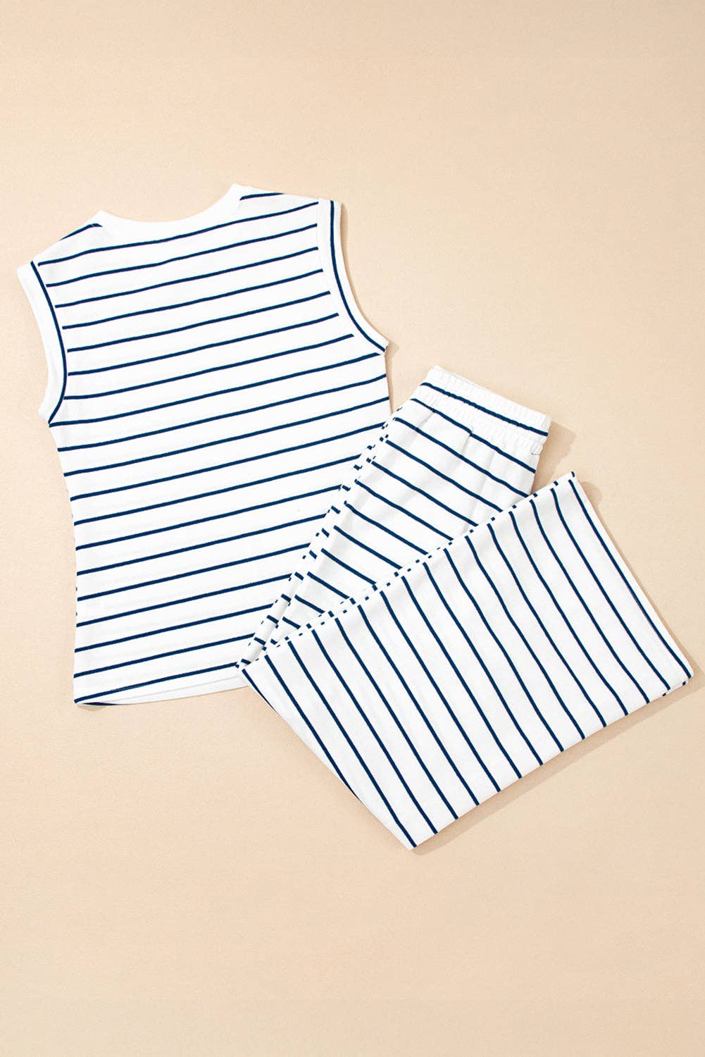 LALA LOO - Stripe Sleeveless Top And Pants Set
