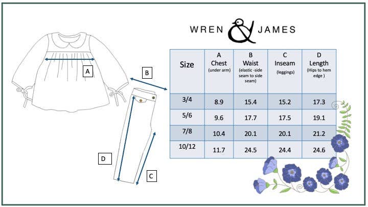 Wren & James - Kids Dark Teal Corduroy Pocket Bow Winter Pant Set