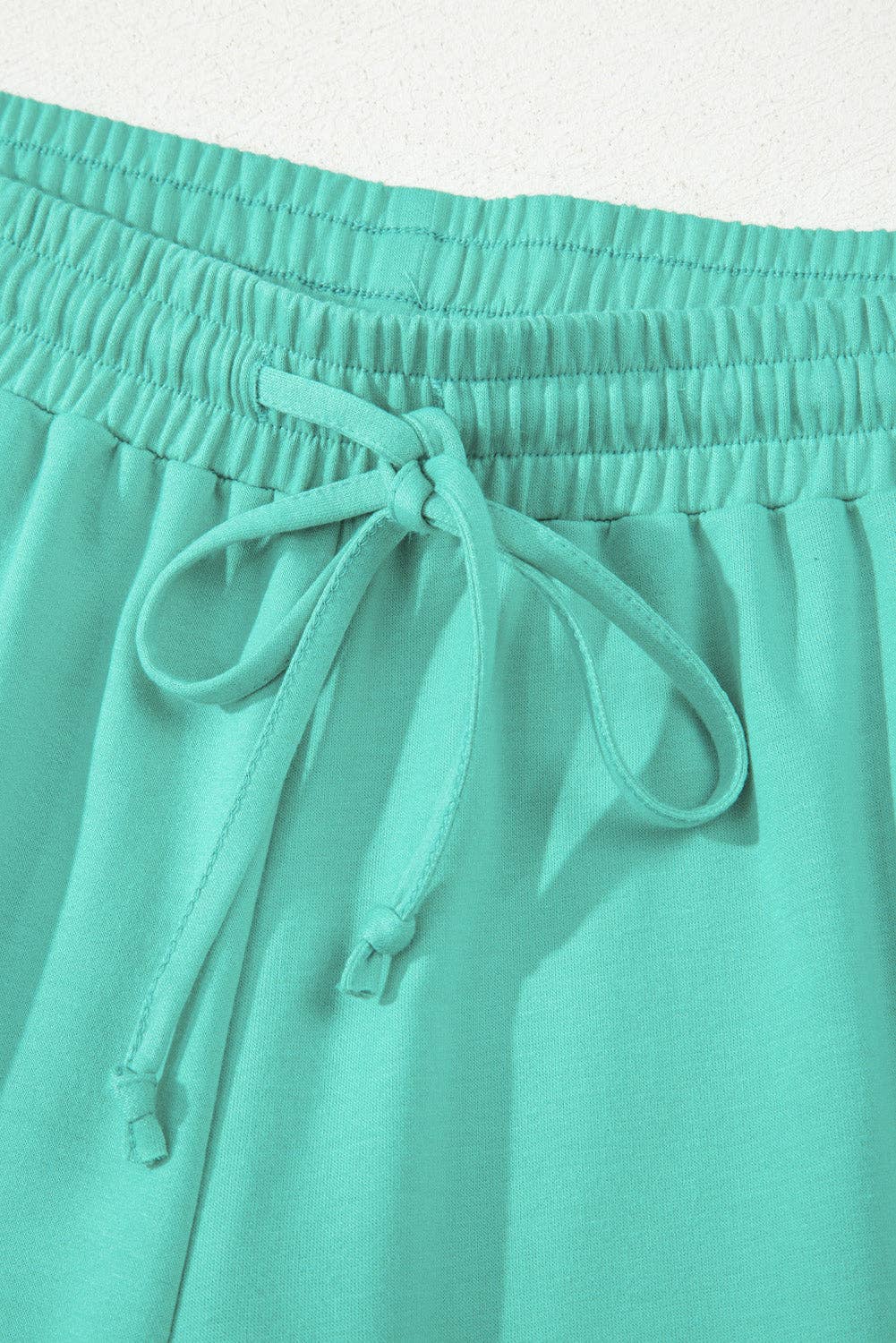 LALA LOO - Plus Size V-Neck Top and Drawstring Short Set