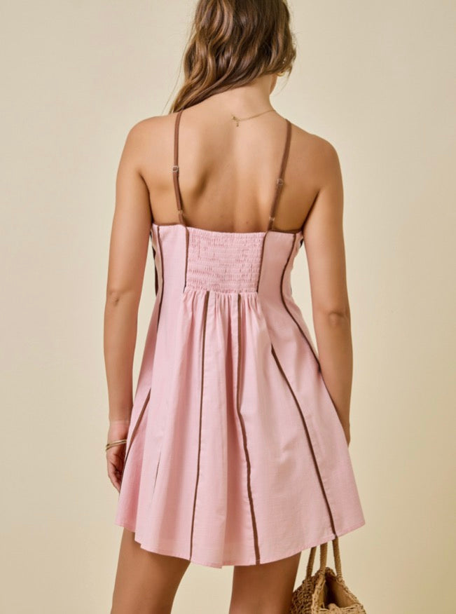 Blush Mocha Line Dress