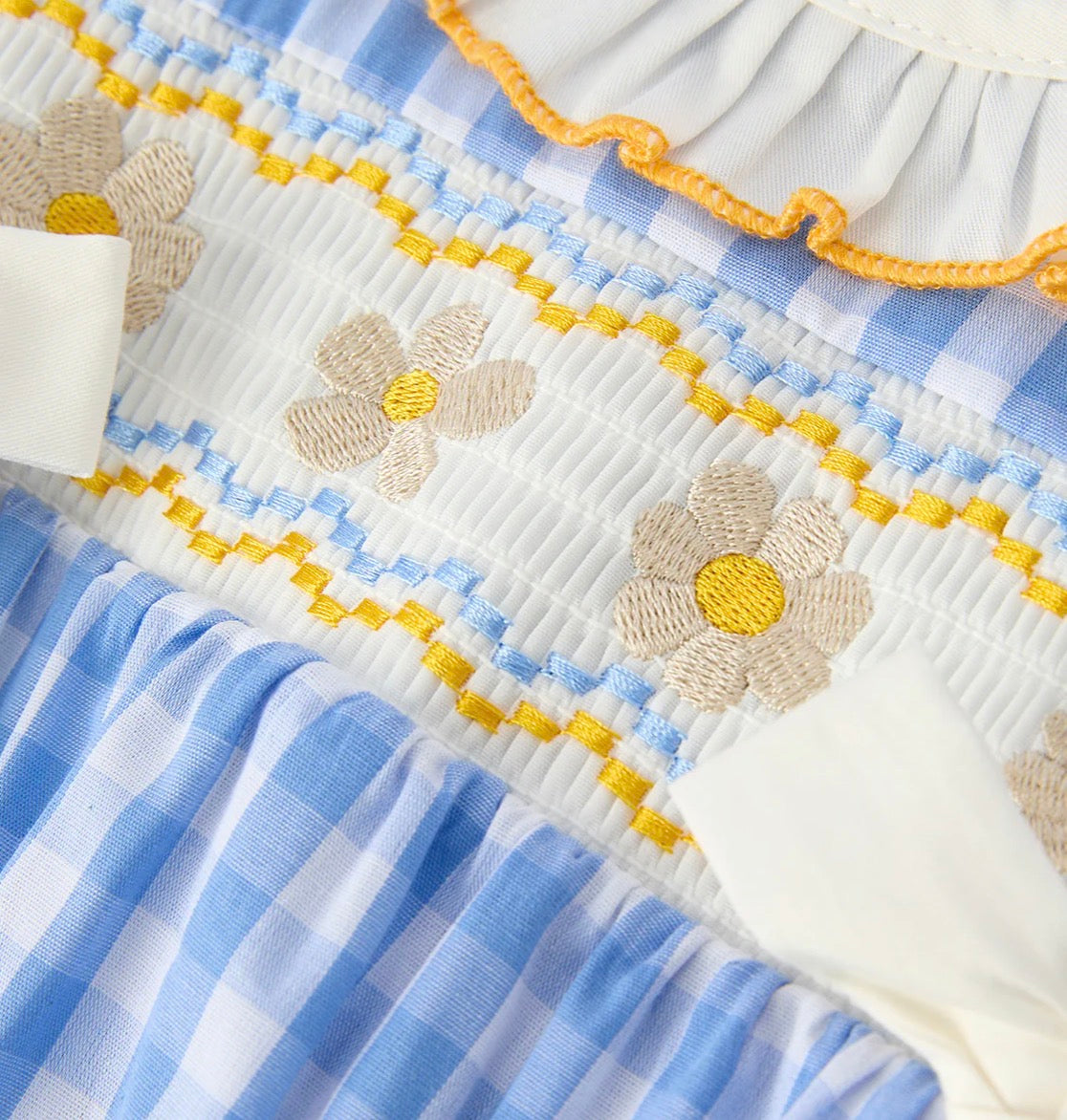Bluebell Daisy Smocked Baby Bubble