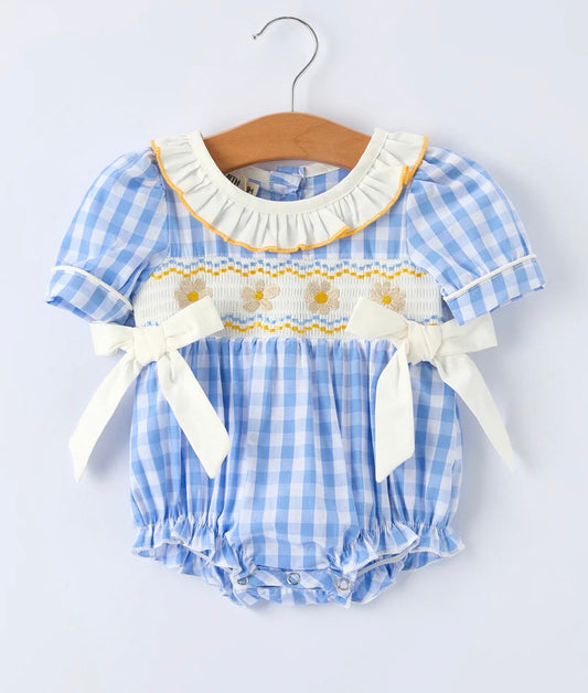 Bluebell Daisy Smocked Baby Bubble