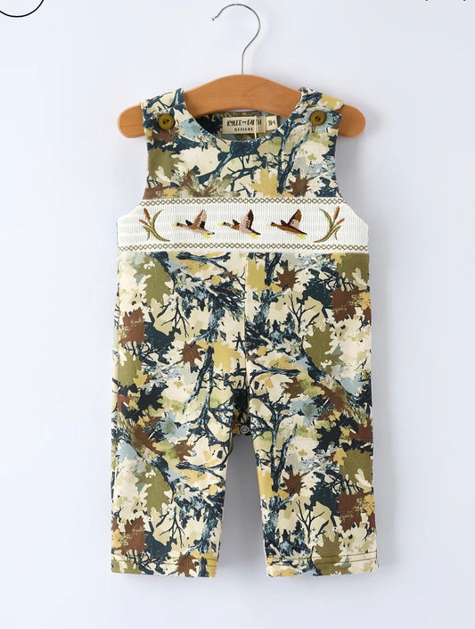 Mallard Camo Smocked Boys Romper