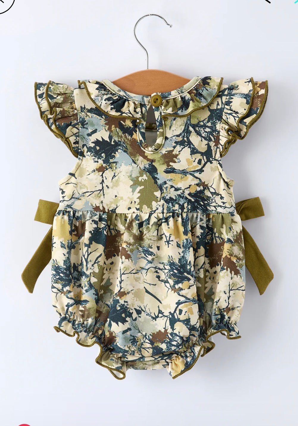 Mallard Camo Smocked Baby Bubble