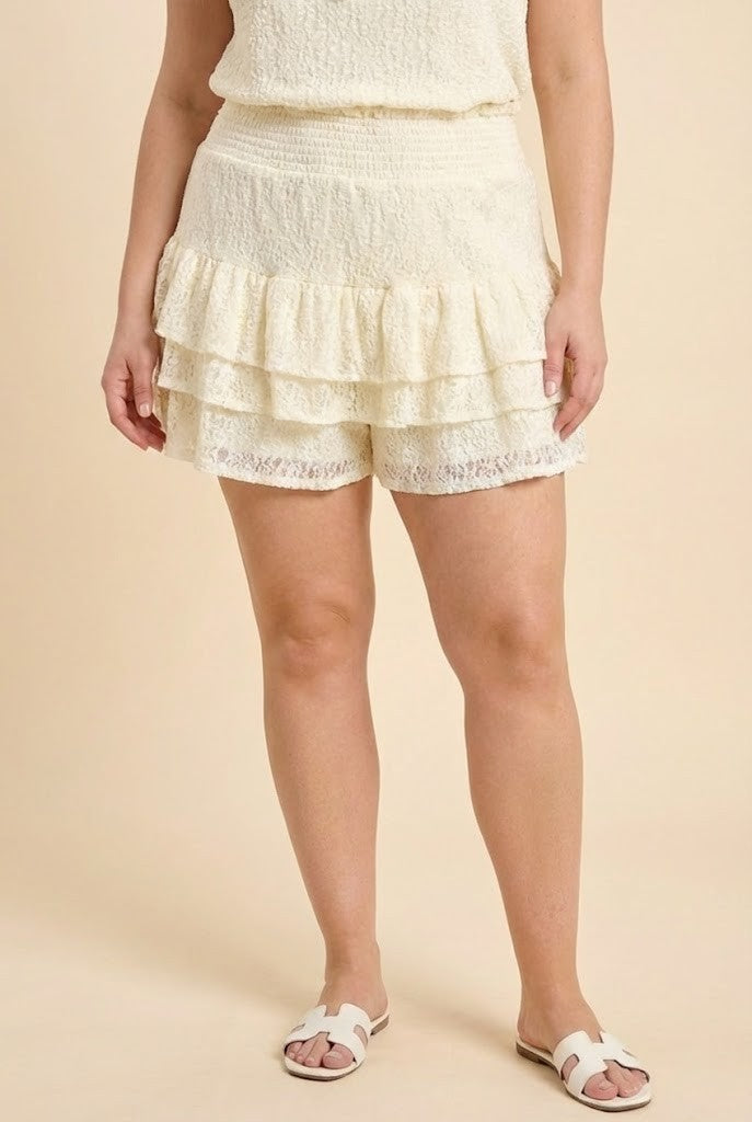 Cream Puff Plus Ruffle Shorts