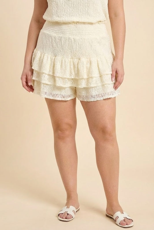 Cream Puff Plus Ruffle Shorts