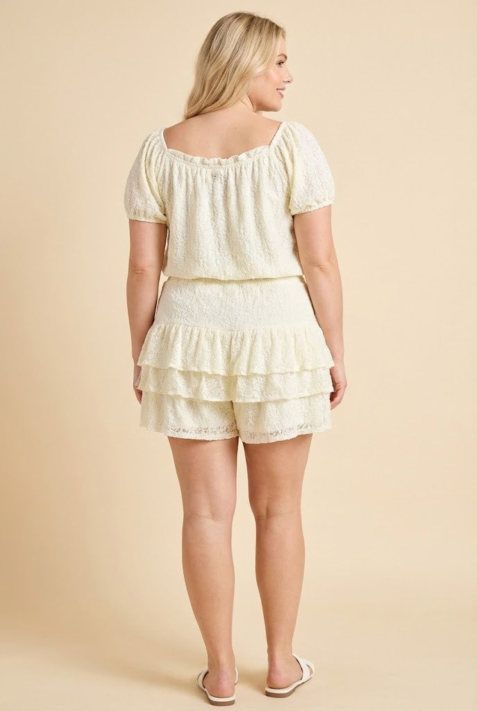 Cream Puff Plus Ruffle Shorts