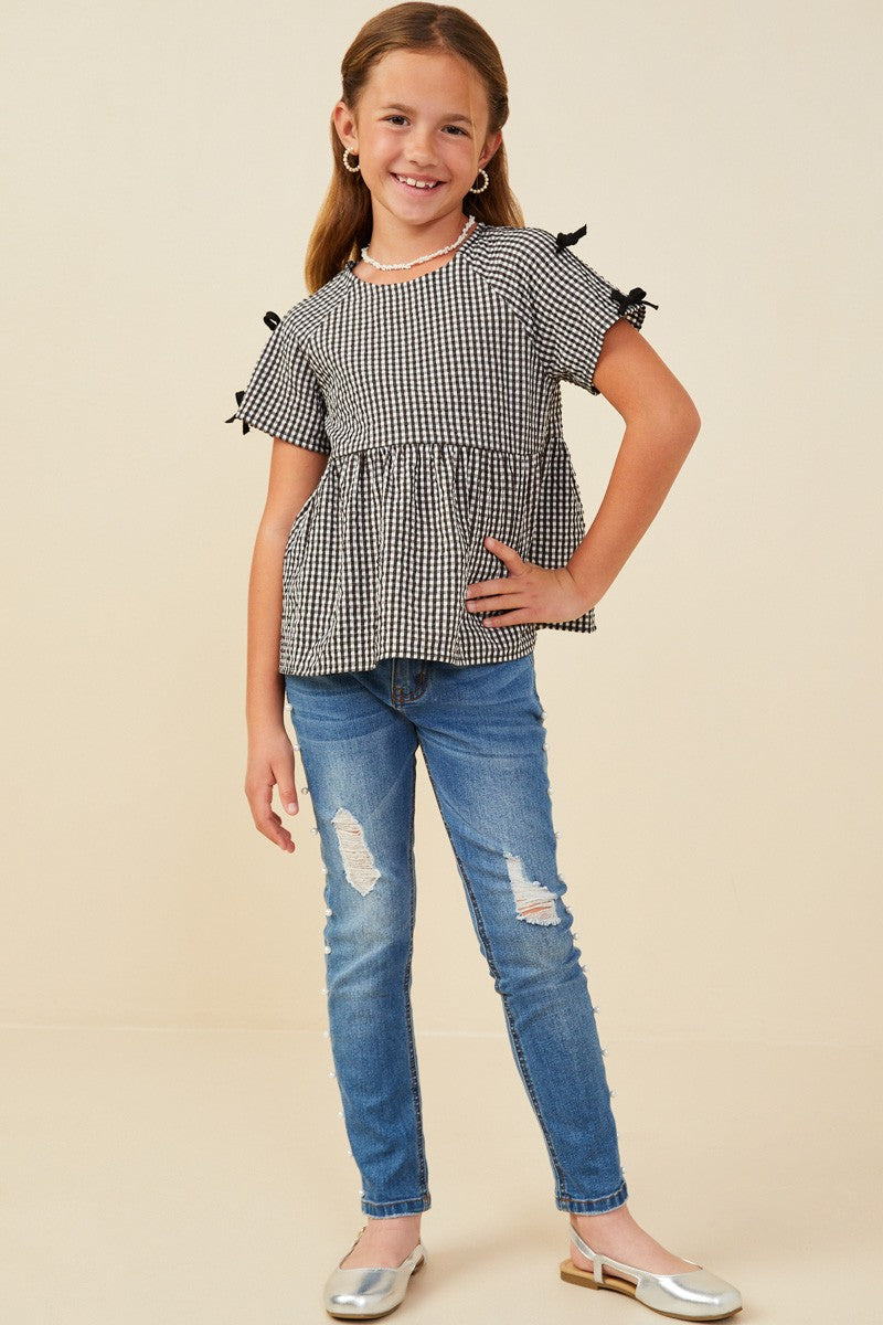 Sweet Check Bow Top