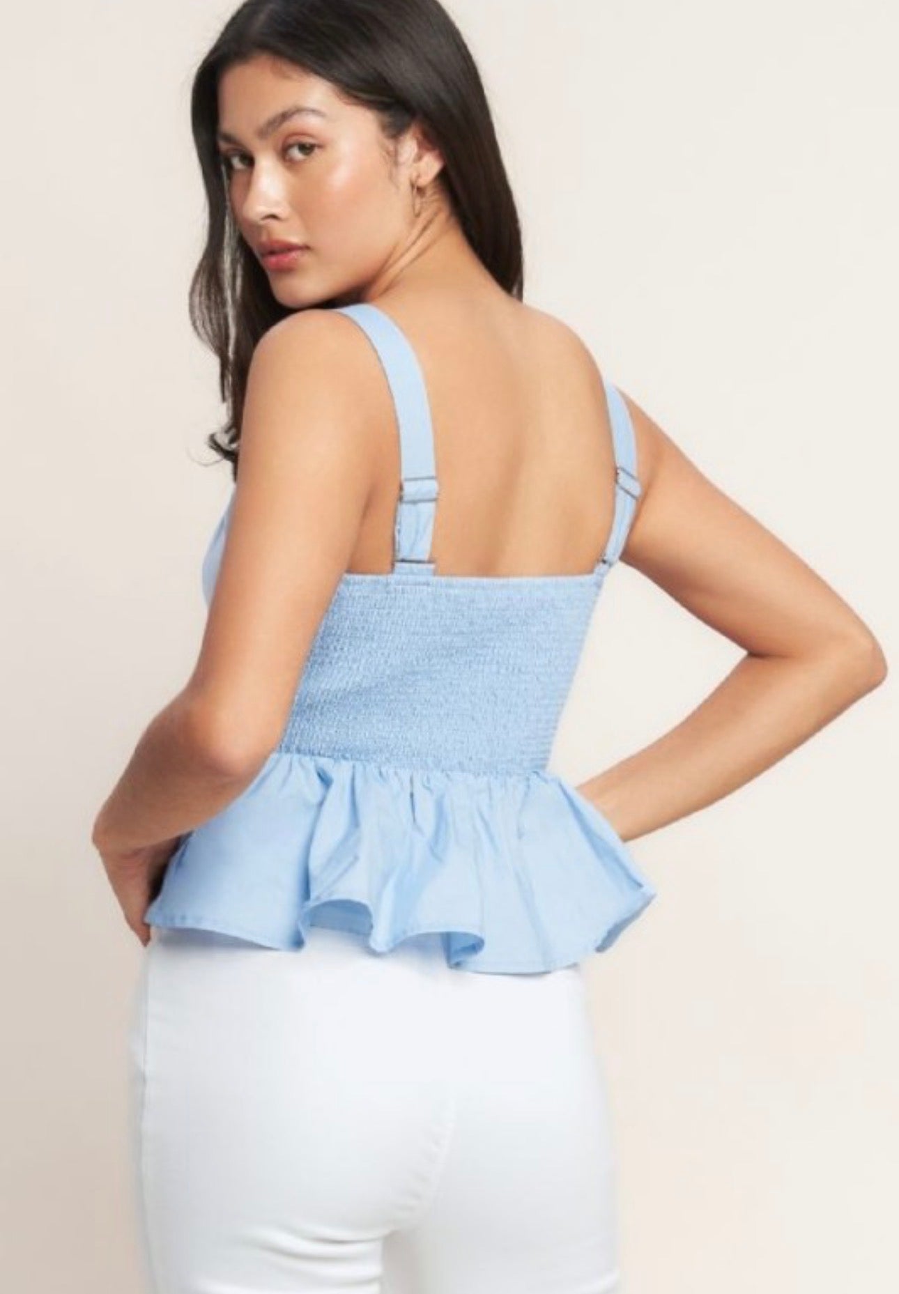 Bluebell Scallop Peplum Top