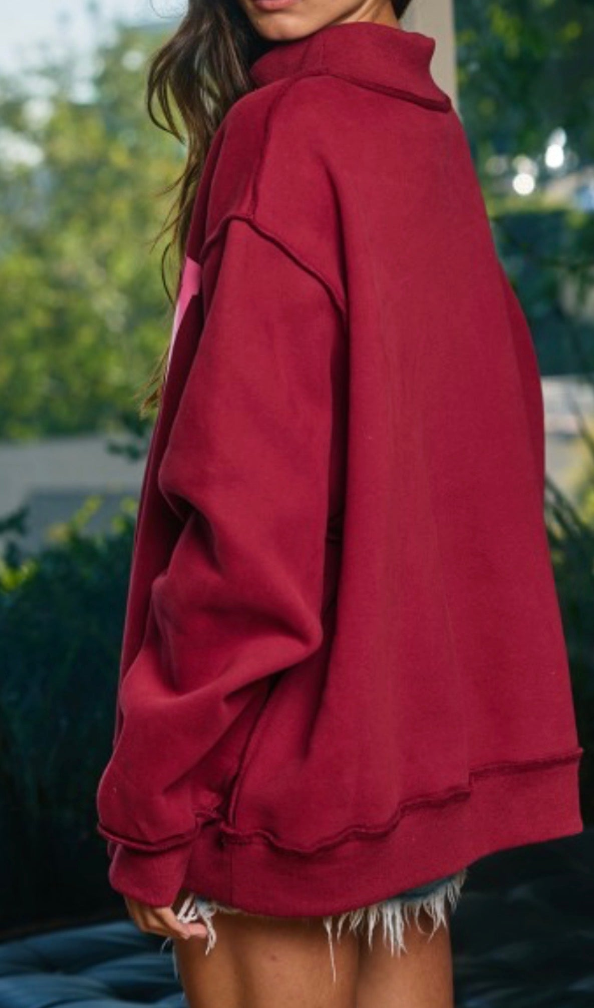Dilly Dally Varsity Mock Neck Pullover -SOLD OUT