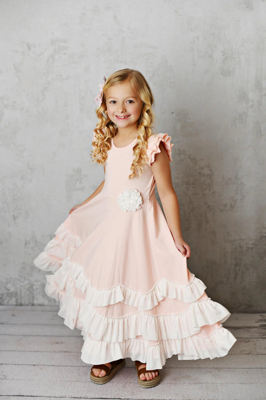 Blushing Belle Ruffle Maxi Dress