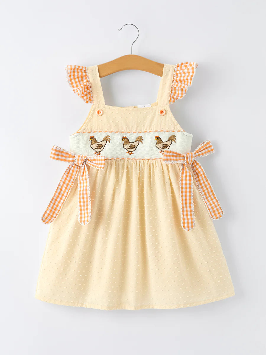 Little Chick Smocked Dress 🐥🍊