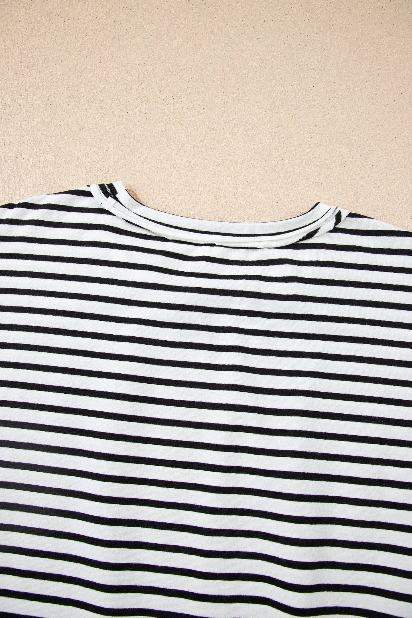 Secret Style Source - Green Stripe Floral Puff Sleeve Round Neck Loose Top