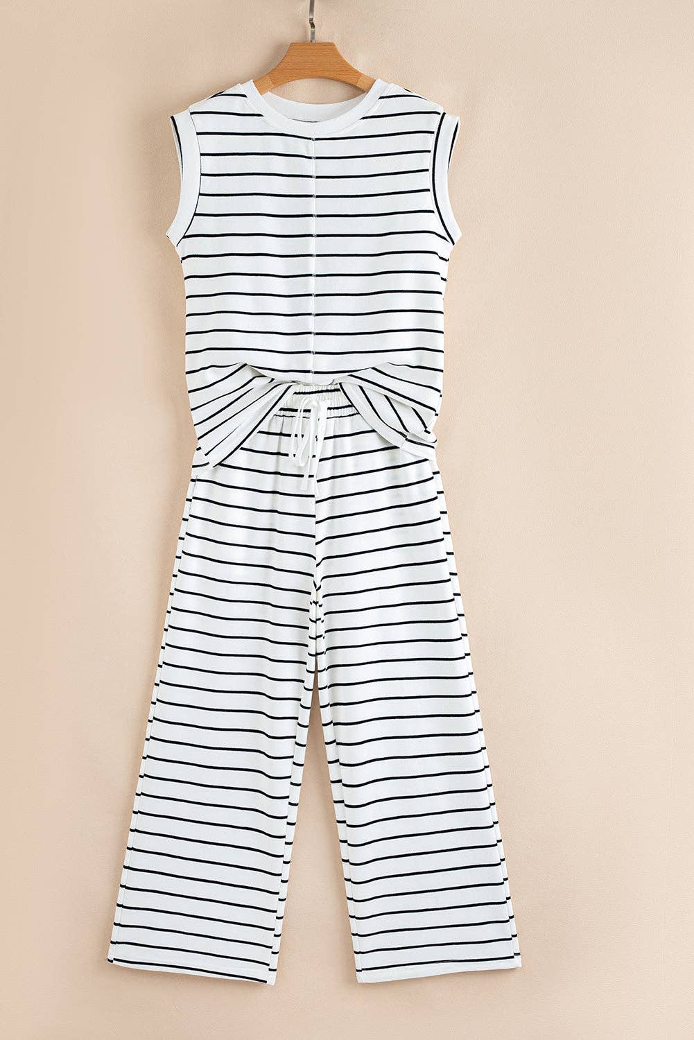 LALA LOO - Stripe Sleeveless Top And Pants Set