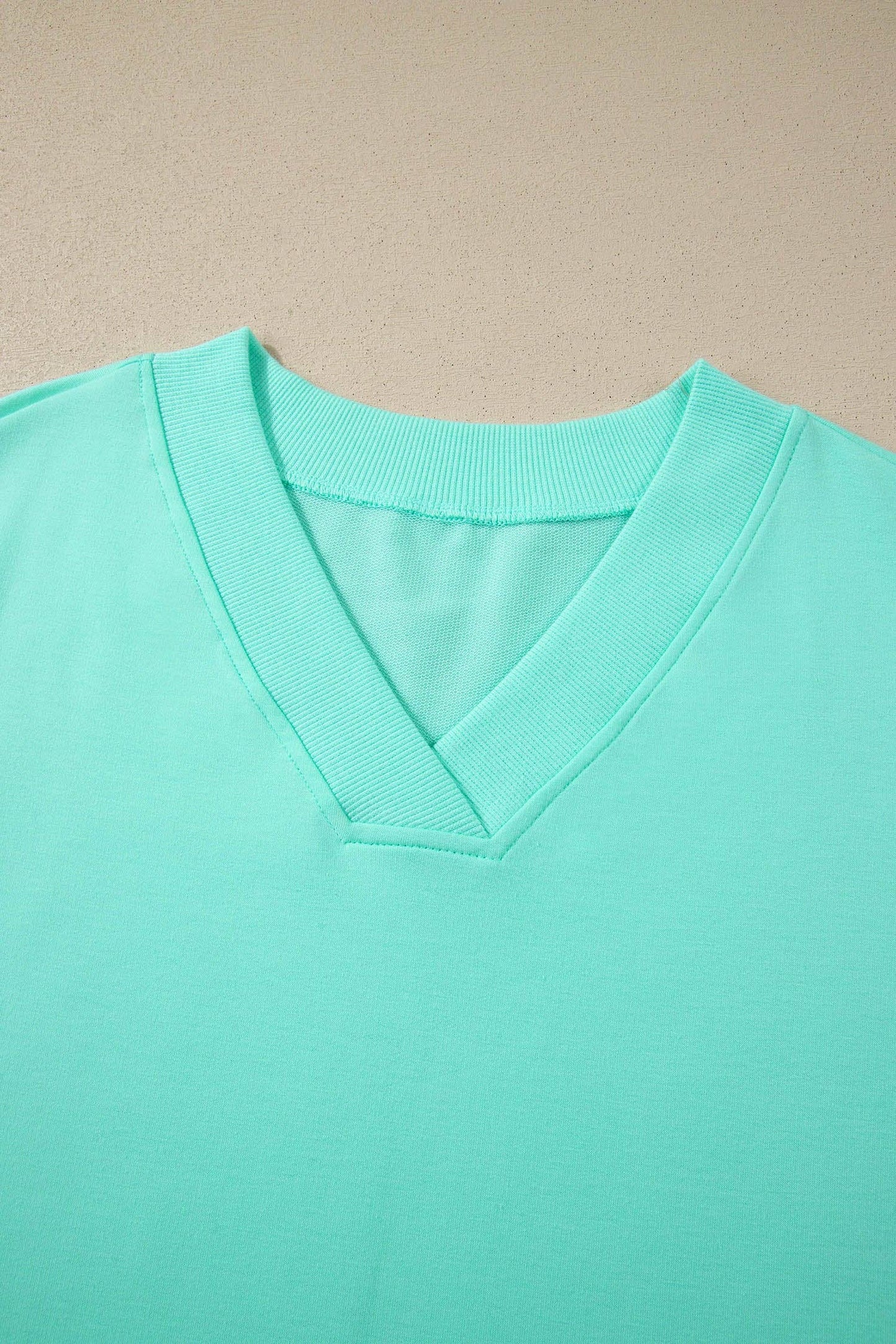 Secret Style Source - V Neck Short Sleeve Top Drawstring Shorts 2pcs Set
